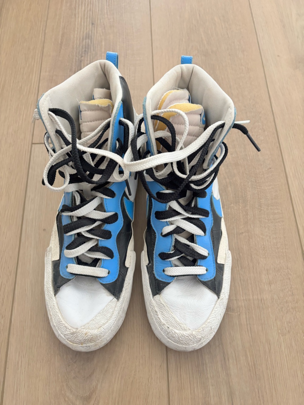 Nike Sacai Blue Black White High Top Blazers Size 10.5